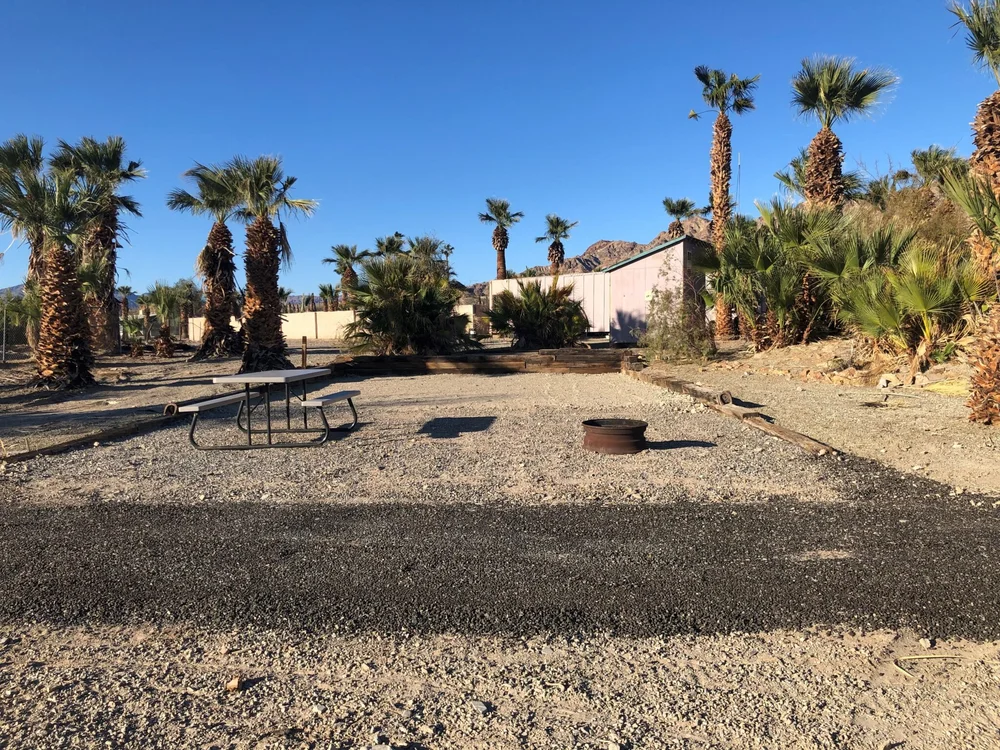 A tent site at Palm Springs RV Park